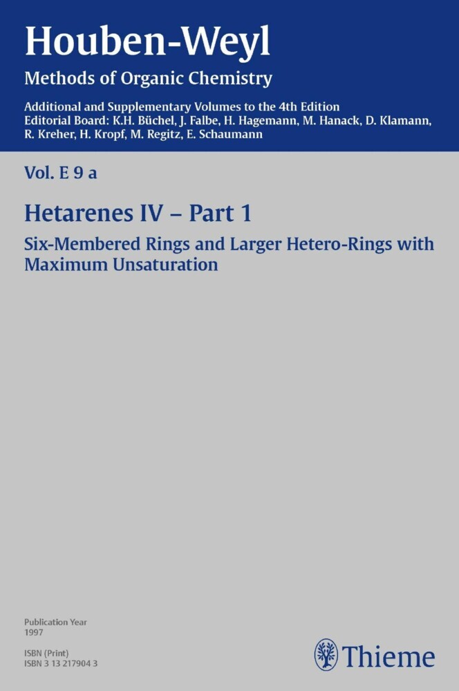 Houben-Weyl Methods of Organic Chemistry Vol. E 9a, 4th Edition Supplement