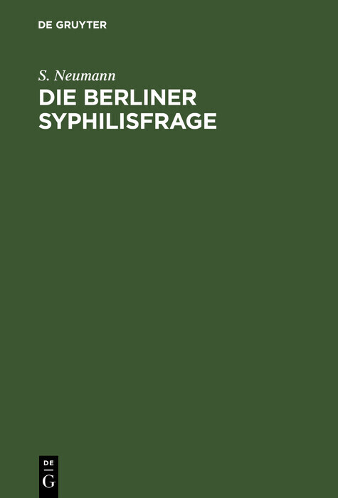 Die Berliner Syphilisfrage
