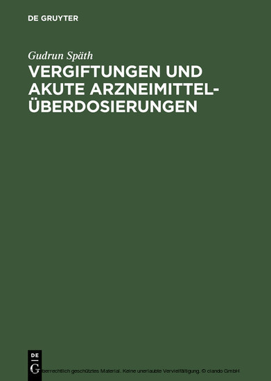 Vergiftungen und akute Arzneimittelüberdosierungen