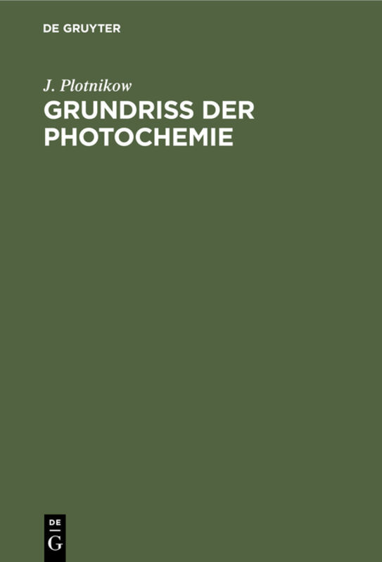 Grundriss der Photochemie