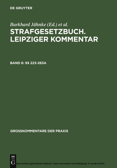 Strafgesetzbuch. Leipziger Kommentar, 223-263a