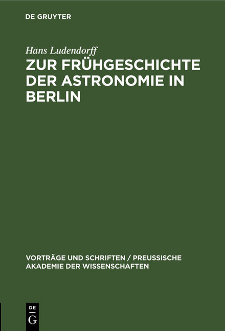 Zur Frühgeschichte der Astronomie in Berlin
