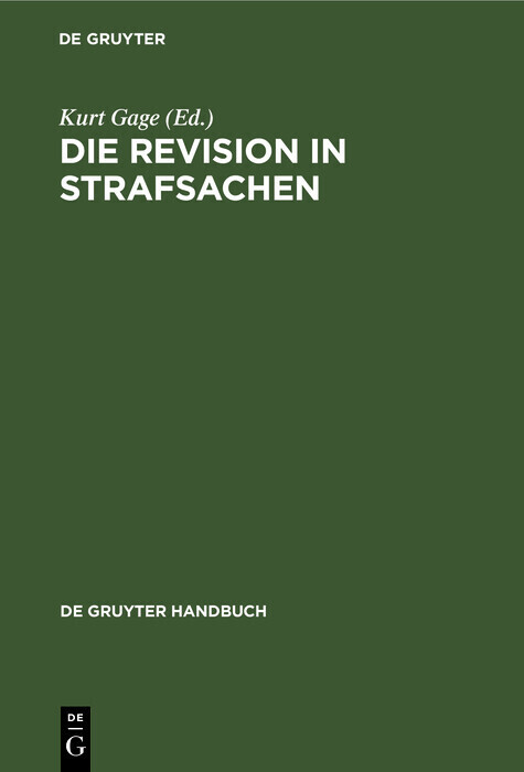 Die Revision in Strafsachen