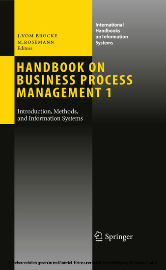 Handbook on Business Process Management 1. Vol.1