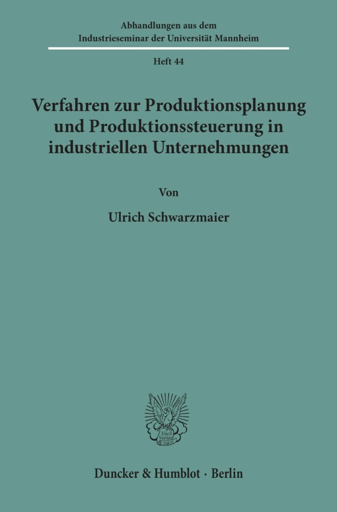 Verfahren zur Produktionsplanung und Produktionssteuerung in industriellen Unternehmungen.