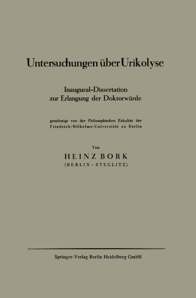 Untersuchungen über Urikolyse