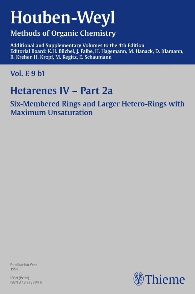 Houben-Weyl Methods of Organic Chemistry Vol. E 9b/1, 4th Edition Supplement