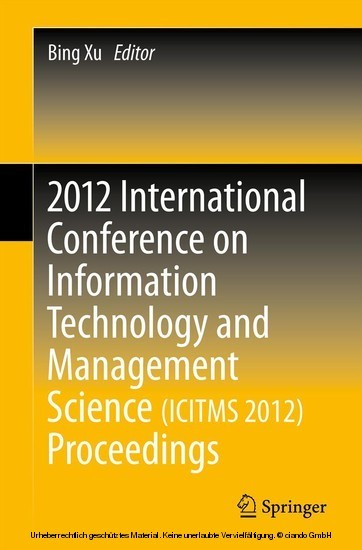 2012 International Conference on Information Technology and Management Science(ICITMS 2012) Proceedings