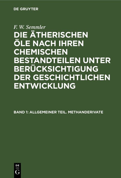 Allgemeiner Teil. Methanderivate