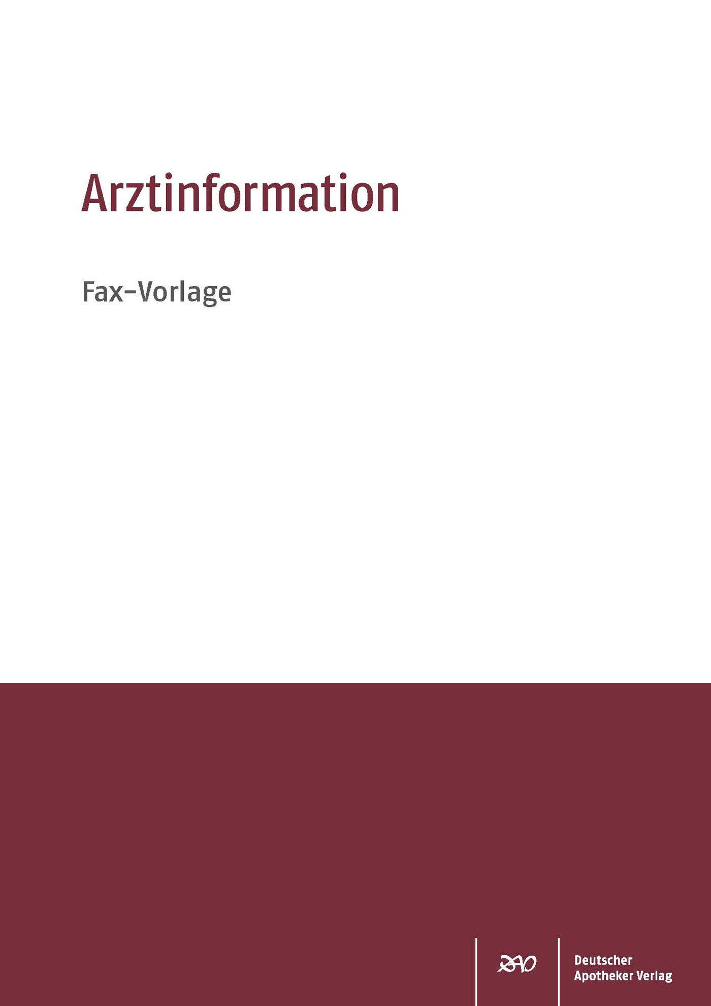 Arztinformation - Fax-Vorlage(Block mit 50 Blatt)