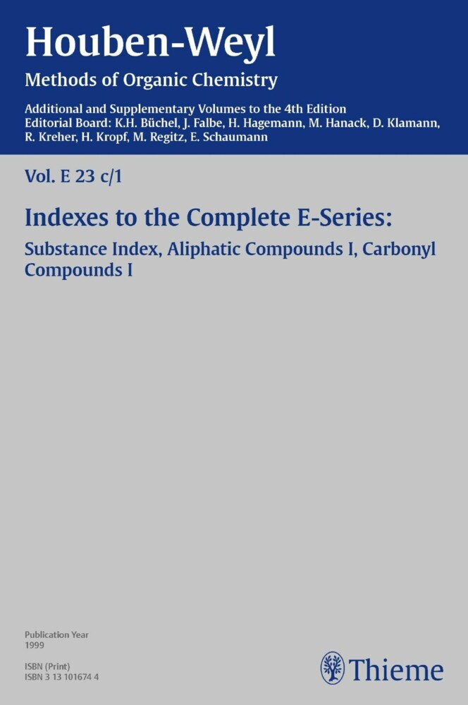 Houben-Weyl Methods of Organic Chemistry Vol. E 23c/1, 4th Edition Supplement