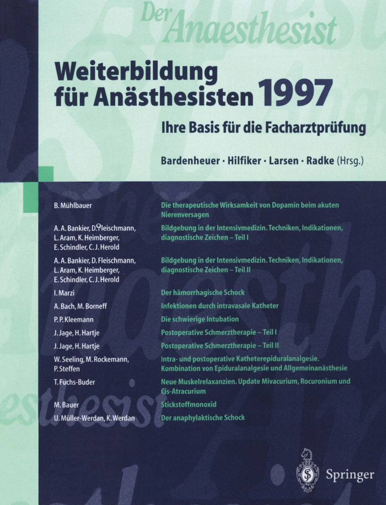 Weiterbildung für Anästhesisten 1997