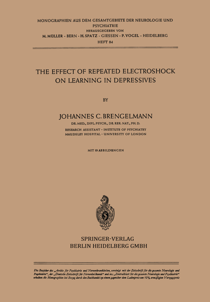 The Effect of Repeated Electroshock on Learning in Depressives