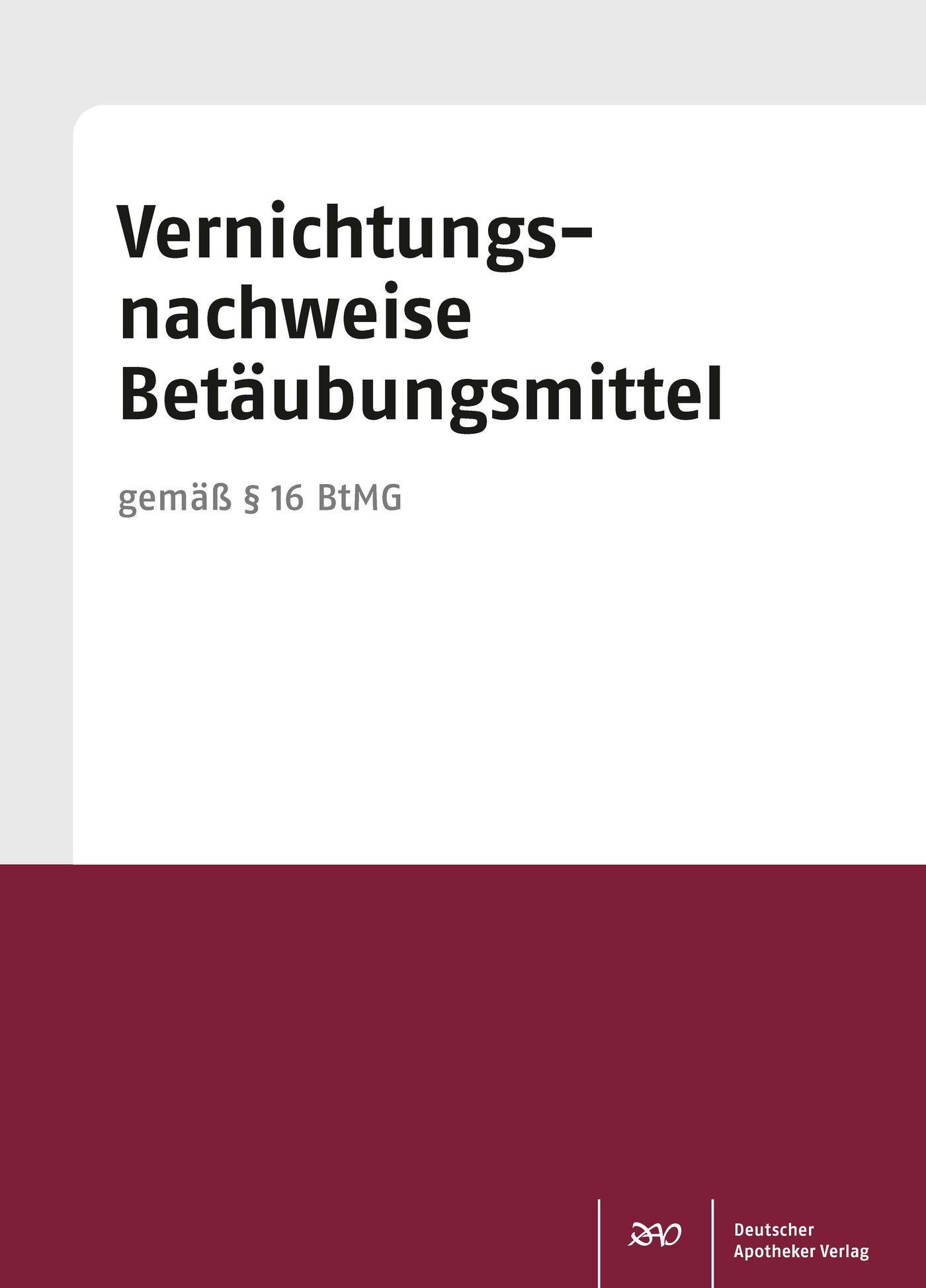 Vernichtungsnachweise BtM (Block mit 50 Blatt)