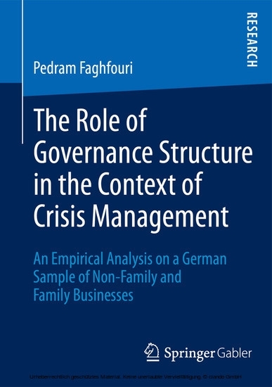 The Role of Governance Structure in the Context of Crisis Management