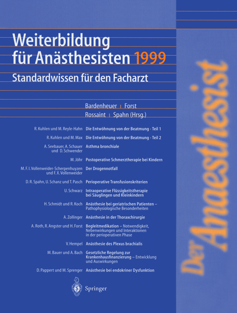 Weiterbildung für Anästhesisten 1999