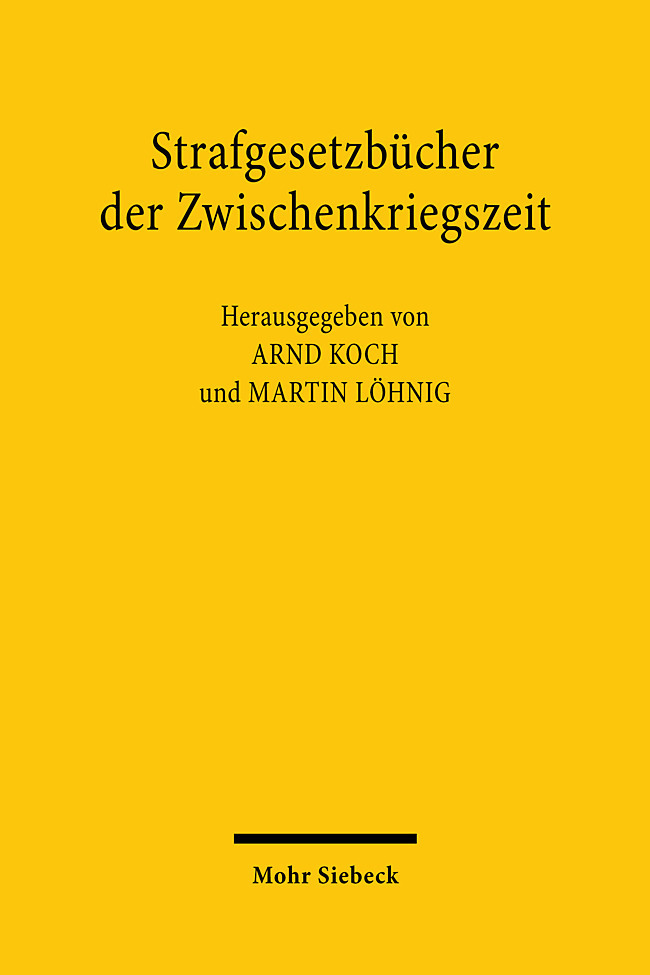 Strafgesetzbücher der Zwischenkriegszeit