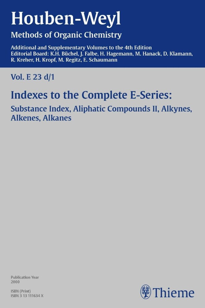 Houben-Weyl Methods of Organic Chemistry Vol. E 23d/1, 4th Edition Supplement. Vol.E 23d/1