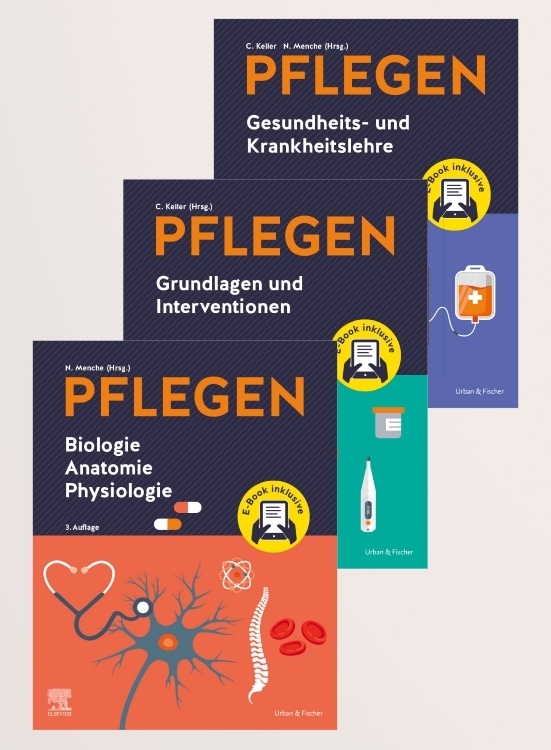 PFLEGEN Lernpaket 3.A. + E-Books: Grundlagen - Anatomie - Krankheitslehre