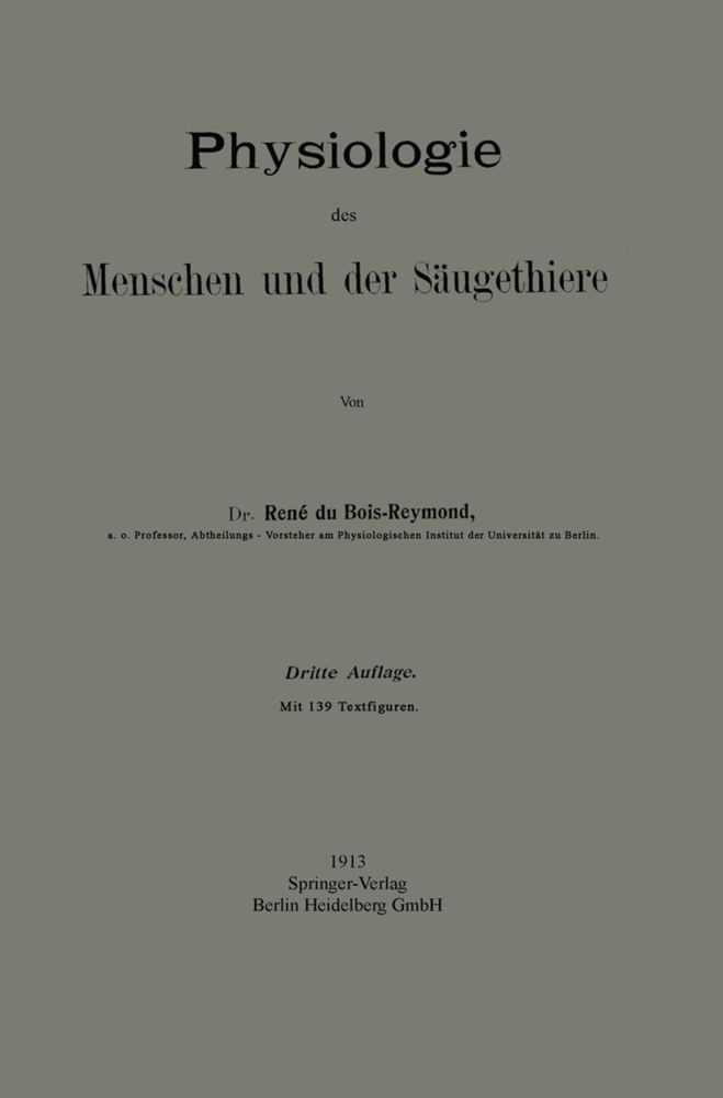 Physiologie des Menschen und der Säugethiere