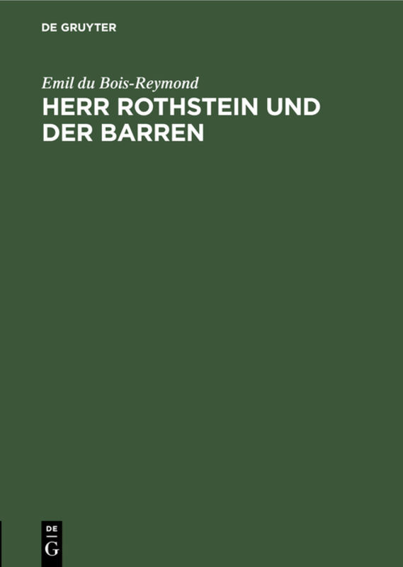 Herr Rothstein und der Barren