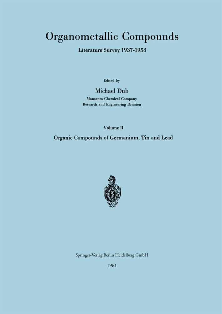 Organometallic Compounds Literature Survey 1937-1958