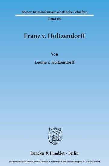 Franz v. Holtzendorff.