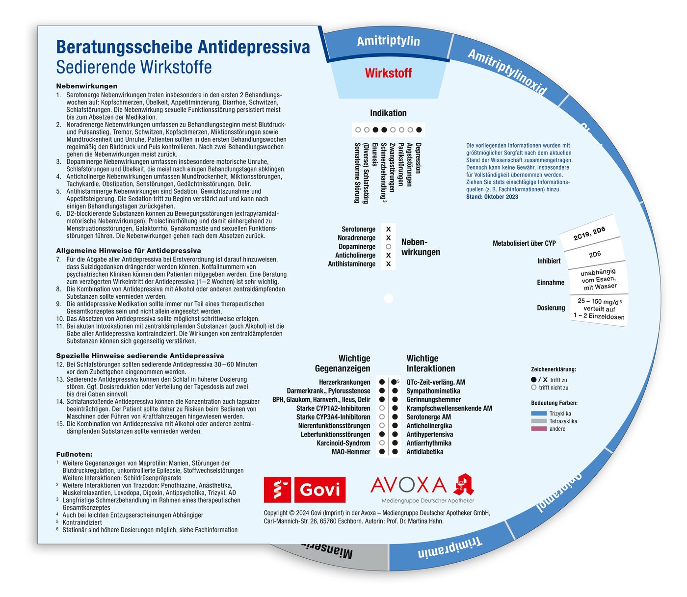 Beratungsscheibe Antidepressiva