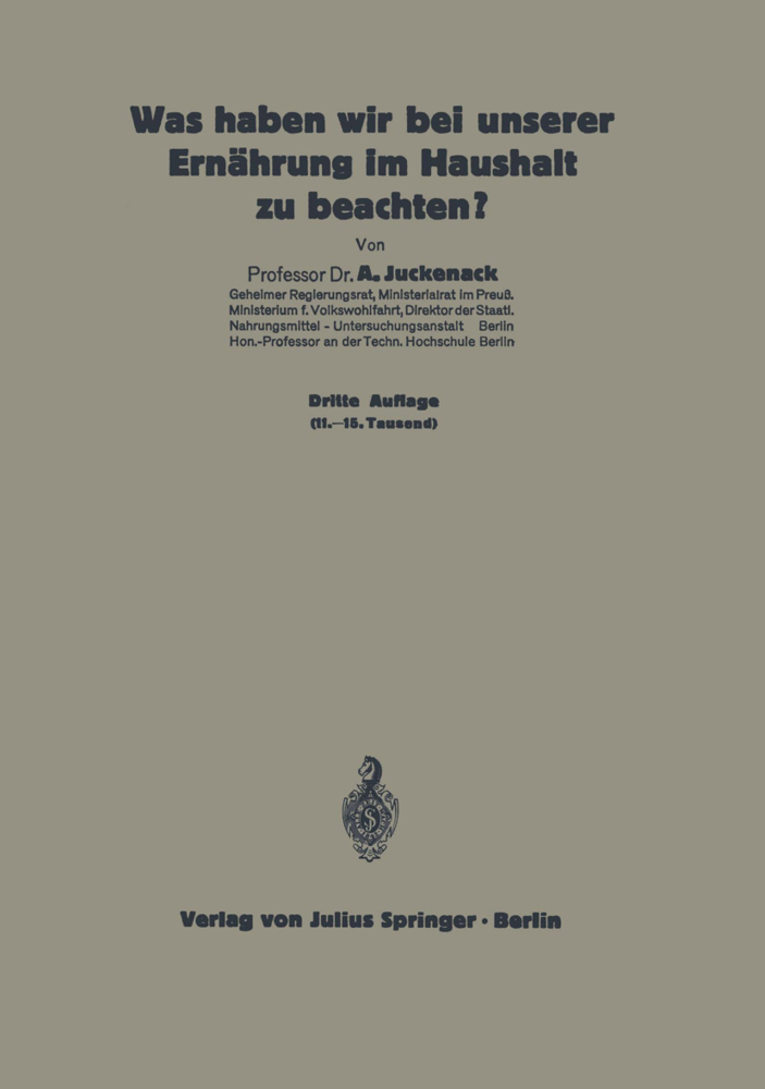 Was haben wir bei unserer Ernährung im Haushalt zu beachten?