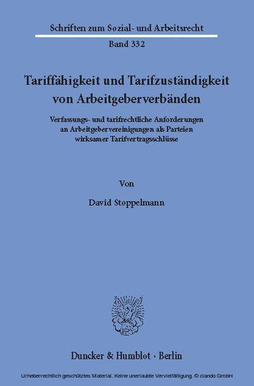 Tariffähigkeit und Tarifzuständigkeit von Arbeitgeberverbänden.