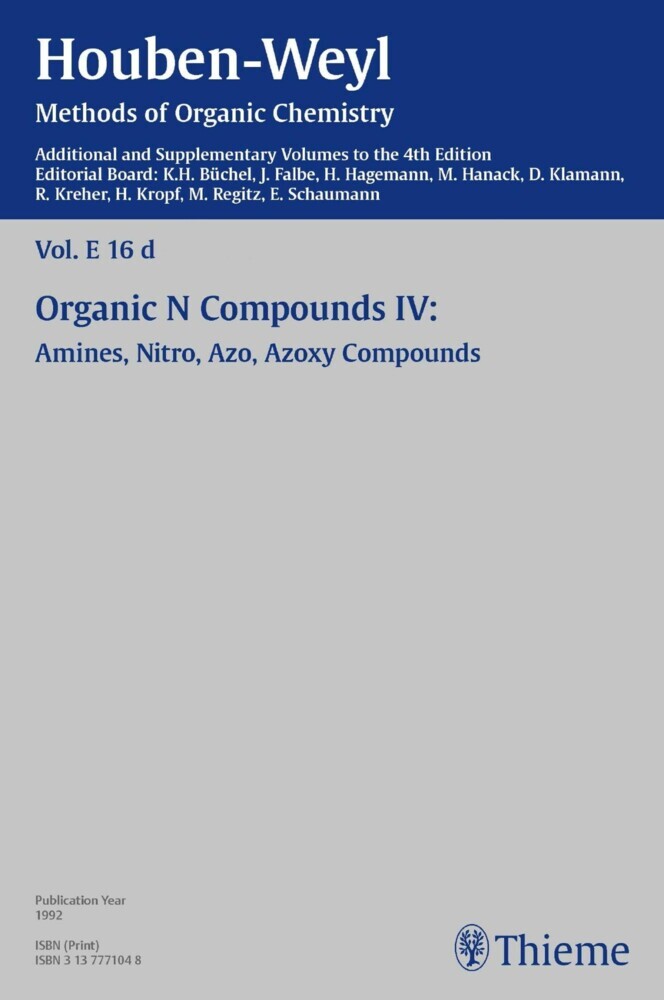 Houben-Weyl Methods of Organic Chemistry Vol. E 16d, 4th Edition Supplement. Vol.E 16d