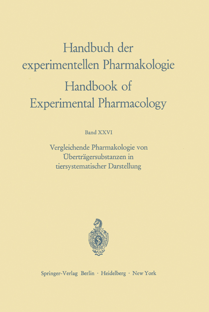 Vergleichende Pharmakologie von Überträgersubstanzen in tiersystematischer Darstellung