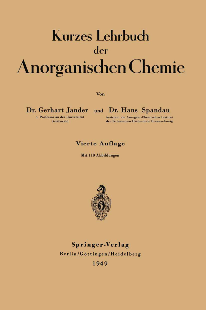 Kurzes Lehrbuch der Anorganischen Chemie