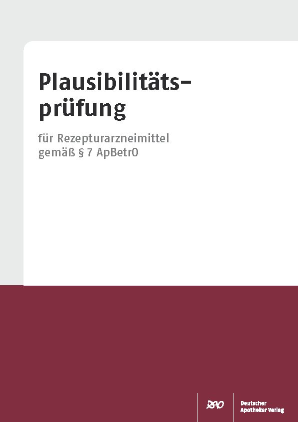 Plausibilitätsprüfung Rezeptur (Block mit 50 Blatt)