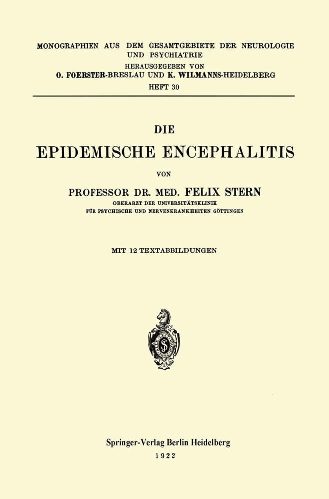 Die Epidemische Encephalitis